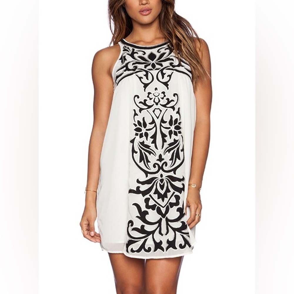 NWT Revolve TULAROSA Roman Applique Mini Dress in Ivory